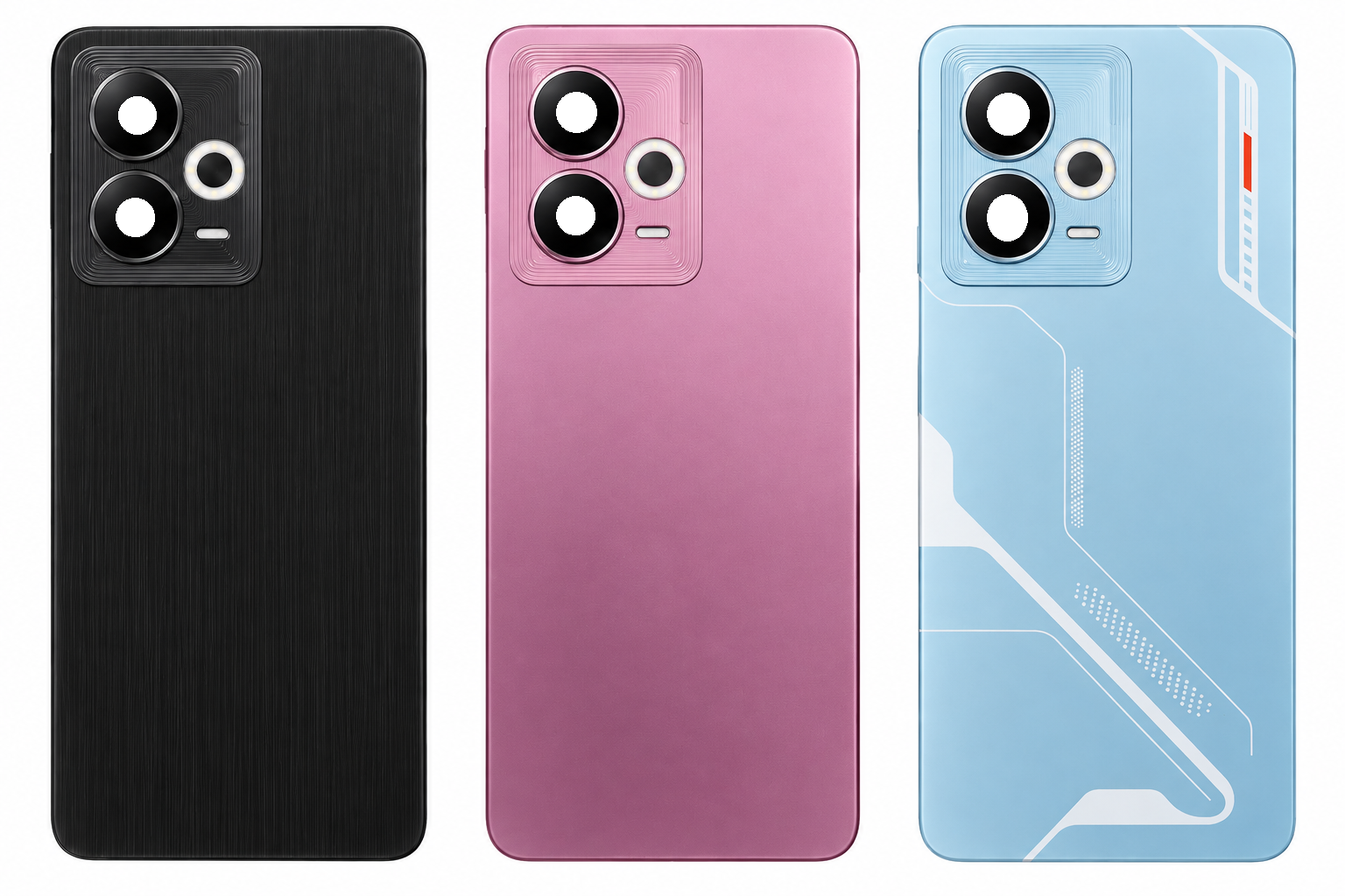 Compatible Replacement for Realme 14 5G Back Panel – Black, Pink, Sky Blue